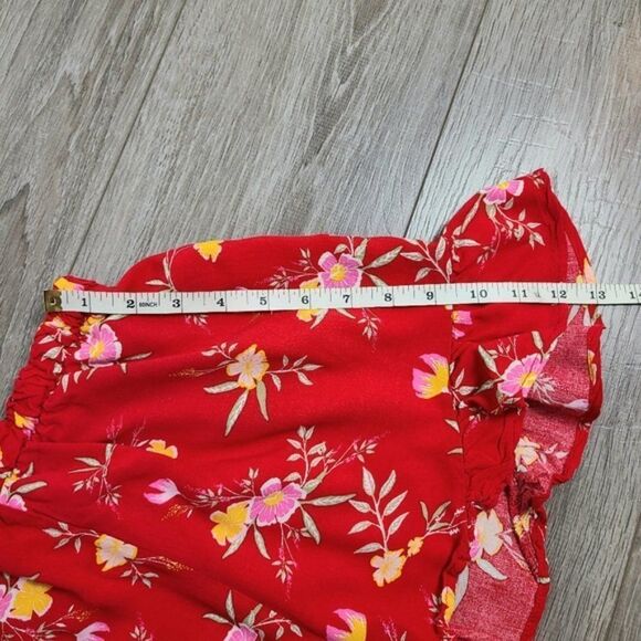STREETWEAR Society Red Floral Ruffle Shorts Small - Picture 11 of 13